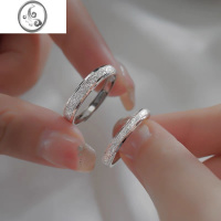 JiMi银银s999情侣戒指男女款一对足银对戒开口设计简约节日礼物送女友