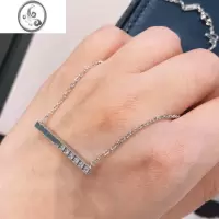JiMi新款冰块戒指女项链耳钉情侣对戒几何方块银银镀金白金玫瑰金