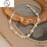 JiMi因缺斯汀法式复古淡水珍珠手链叠戴设计感金属手链简约百搭女