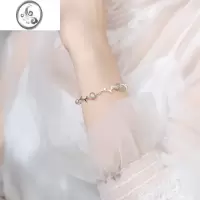 JiMi猫蛰花枝月光石银银小众手链女生韩版学生简约冷淡风个性闺蜜饰品