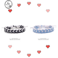 JiMi调节手绳ins手链情侣风一对可百搭编织学生手工棉麻男女文艺 闺蜜