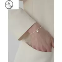 JiMis925银米粒爱心闺蜜手链女学生设计感小众复古网红桃心手串