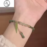 JiMi新中式国风竹节和田玉手链女复古ins小众设计高级感手饰
