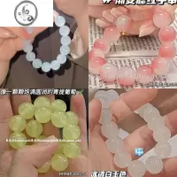 JiMi菩提手串绕指柔渐变色冰透粉色佛珠手链学生盘玩圆珠送闺蜜礼物