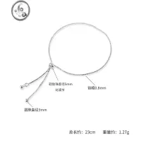 JiMiS925银银穿珠手链路路通带针可调节伸缩手串珍珠DIY银饰材料配件