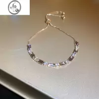 JiMi小红书同款锆石手链轻奢小众精致高级感抽拉可调节饰品手饰女