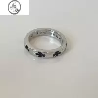 JiMi高版本复古K罗伈永恒情侣对戒戒指 朋克嘻哈钛钢不掉色指环