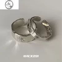 JiMi小众设计星芒锆石戒指男女情侣对戒复古冷淡风ins开口可调节指环