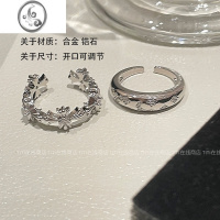 JiMi冷淡风~银色锆石戒指女小众设计ins轻奢食指戒个性情侣对戒