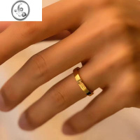 JiMi2022时尚新款抖音同款双喜对戒喜字戒指刻字轻奢气质百搭结婚戒指