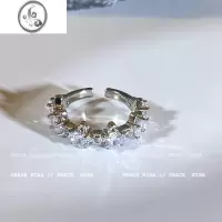 JiMi抨击心灵~冷淡风镂空微镶戒指女小众设计个性情侣对戒高级感指环
