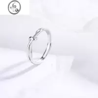 JiMis925银银双生情侣戒指女韩版简约开口可调节对戒520情人节送女友