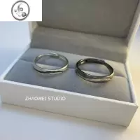 JiMi情侣对戒S925银银戒指一对情侣款男女小众设计情人节礼物送女友