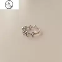 JiMi 网红潮流银戒指女小众设计ins食指戒2023年新款潮冷淡指环