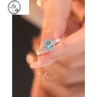 JiMi食指戒指女时尚个性高级感托帕宝石轻奢S925银银2023新款