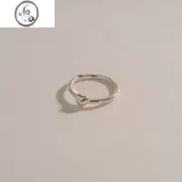 JiMi 网红潮流简约光面爱心戒指女小众设计高级感素圈ins潮指环