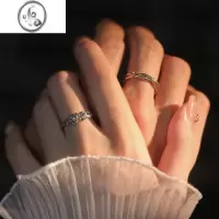 JiMi白昼集荆棘玫瑰情侣对戒一对小众925银戒指刻字送女友男友纪念日
