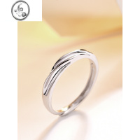 JiMi莫比乌斯环情侣款对戒银银戒指小众设计高级感男女生日礼物送女友