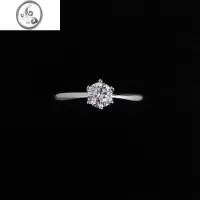 JiMi莫桑钻银银戒指女小众设计时尚个性情侣求婚送女友开口不掉色对戒