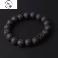 JiMi黑檀木火山石手串简约男女文艺新款潮流ins抖音学生复古个性手链