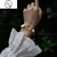 JiMi手链ins小众原创设计渐冻人学生森系轻奢饰品绕线珍珠闺蜜冷淡风