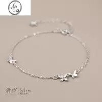 JiMiS925银银蝴蝶2022年新款手链女生ins高级感小众设计学生闺蜜