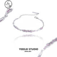 JiMi春天是浆果色/原创设计手链女云纹滴釉小众高级感手饰礼物