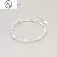 JiMiS925银银几两碎银子珍珠手链女生轻奢小众女士精致生日礼物
