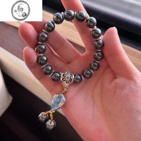 JiMi北京景区香灰瓷手串马卡龙灰色粉色陶瓷手饰情侣黑瓷情侣饰品手链