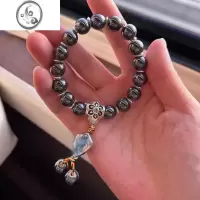 JiMi北京景区香灰瓷手串马卡龙灰色粉色陶瓷手饰情侣黑瓷情侣饰品手链