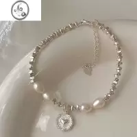 JiMi925碎银子爱心皱巴珍珠夏日手链女银银小众轻奢女生精致多巴胺银