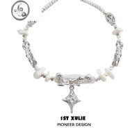 JiMi巴洛克珍珠手链原创小众设计冷淡风高级感2023新款四芒星手环男女