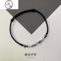 JiMi舒言手作-原创设计银珠白贝星珠珠小众个性时尚简约编织手绳手链
