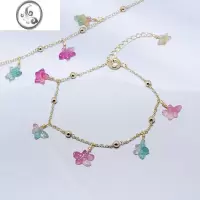 JiMi懿展碧玺彩色海星DIY原创设计14k包金手链女手工材料包配件