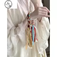 JiMi新中式手工编织手链女民族风藏式手绳复古流苏手串古风配饰串珠