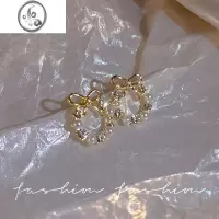 JiMiS925银针复古法式珍珠耳环高级感气质百搭耳钉简约个性耳饰品