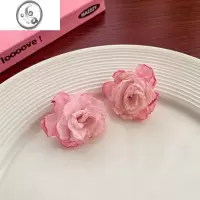 JiMi超显白火龙果色耳钉女玫红色多巴胺耳环网红高级感小众气质耳饰夏