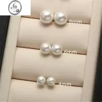 JiMi耳钉s925银银针珍珠耳钉女简约气质全新耳环耳饰耳坠日韩潮养耳洞
