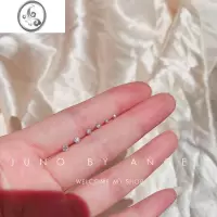 JiMi简约S925银银迷你养耳朵洞四爪水钻小耳钉棒百搭男女情侣耳骨钉韩