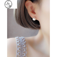 JiMi银银耳钉女2023新款潮网红气质拉丝耳钉简约冷淡风格时尚短发耳钉
