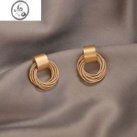 JiMi高级感小众耳钉女2023年新款潮夏季简约百搭耳环个性设计感耳饰