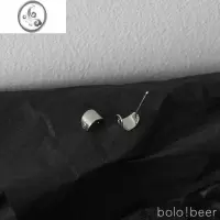 JiMibolo小简风设计感耳钉女光面半圈ins小众冷淡风新款潮耳饰耳骨钉