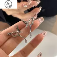 JiMi液态蝴蝶 ins风耳环小众设计感高级冷性风耳钉秋季女耳饰高级感潮