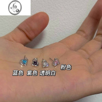 JiMi锆石爱心耳钉女小众设计感耳骨钉防过敏免摘养耳洞耳环