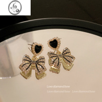 JiMi珍珠蝴蝶结耳钉轻奢高级感耳环2023年新款潮气质小众设计耳饰女