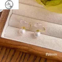 JiMi气质名媛珍珠耳夹无耳洞2023年新款潮高级感耳钉小众设计耳环耳饰