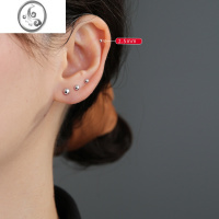 JiMiS999银银耳钉女简约时尚养耳洞磨砂圆珠设计气质百搭睡觉免摘耳饰