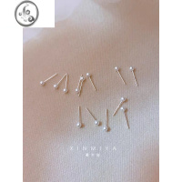 JiMi银色养耳洞珍珠耳钉女迷你学生小耳骨钉简约百搭睡觉免摘耳棒耳环