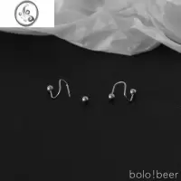 JiMibolo港风弹簧圆珠耳钉女夏季新款轻奢小众设计高级感耳环耳圈耳饰