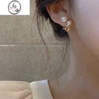 JiMi珍珠耳环女2022年新款潮法式复古轻奢耳钉小众高级设计感气质耳饰